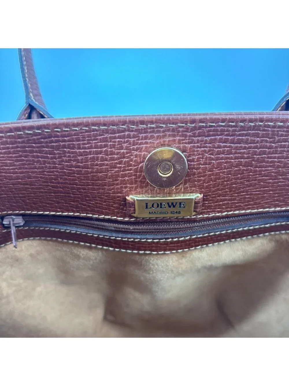 Loewe Super Anagram Tote Calf Leather Brown